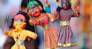 Traditional colorist nepalese paper mache puppets on strings for sale in a souvenir shop in the Thamel area of Kathmandu city. Kathmandu district-Bagmati zone-Nepal